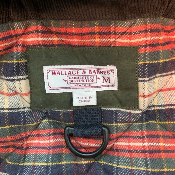 Wallace & Barnes olive colored hooded canvas jacket, plaid lined, men’s, size M - Picture 6 of 6